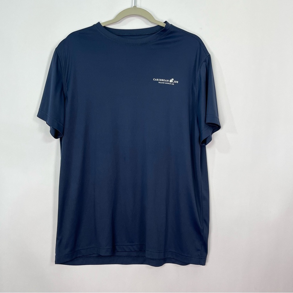 Caribbean Joe Navy Blue Quick Dry Short Sleeve T-Shirt sz Large - Picture 2 of 4